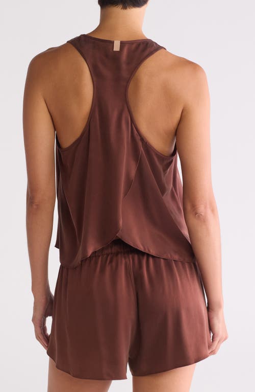 Shop Lunya Racerback Washable Silk Short Pajamas In Dozing Umber