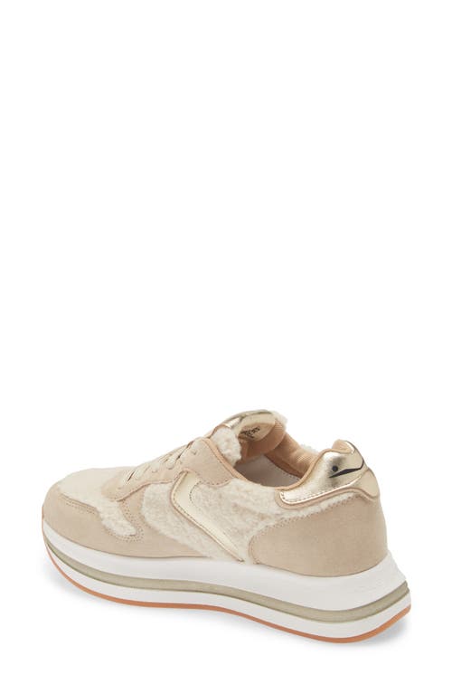 Shop Voile Blanche Merry Curly Faux Shearling Sneaker In Beige