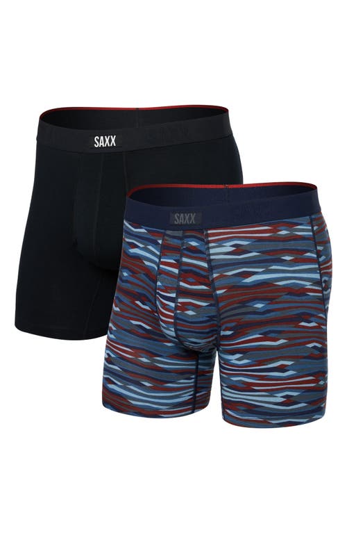Saxx Assorted 2-pack Vibe Extra Super Soft Slim Fit Boxer Briefs In Rough Terrain/black