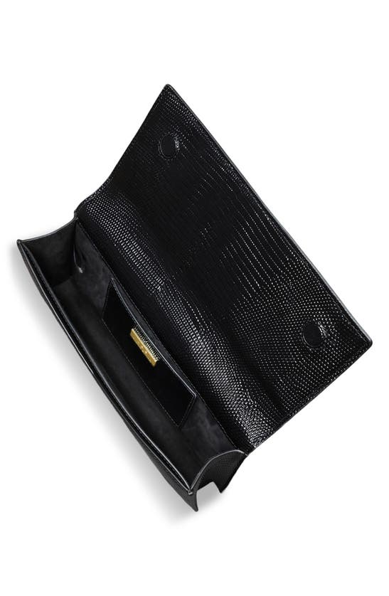 Alexis Bittar Twisted Lizard-embossed Clutch Bag In Black