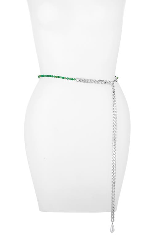 50/50 Jade Belly Chain in Silver
