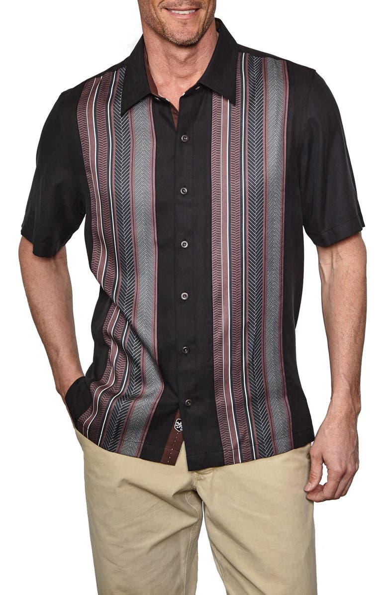 Nat Nast 'Broome' Regular Fit Stripe Silk Camp Shirt | Nordstrom