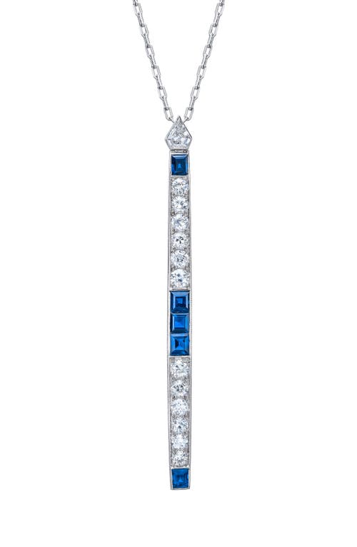 Mindi Mond Reconceived Diamond & Sapphire Pendant Necklace In Platinum/diamond/sapphire