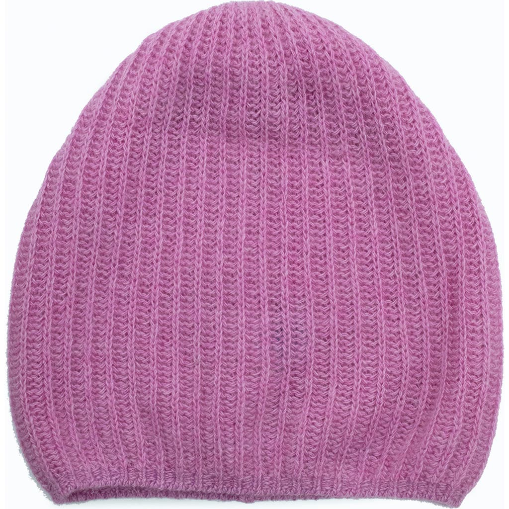 Shop Portolano Rib Knit Cashmere Beanie In Bryant Pink