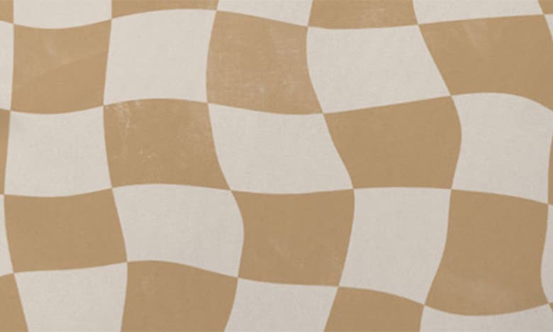 Deny Designs Warped Checkerboard Accent Pillow In Brown