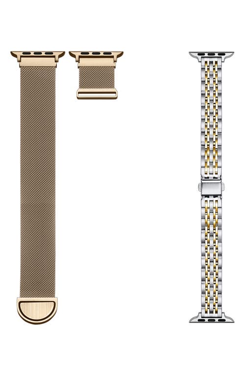 Shop The Posh Tech Assorted 2-pack 42mm Apple Watch® Watchbands In Gold/new Gold