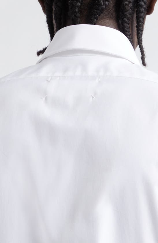 Shop Maison Margiela Mm1 Cotton Button-up Shirt In 100 White