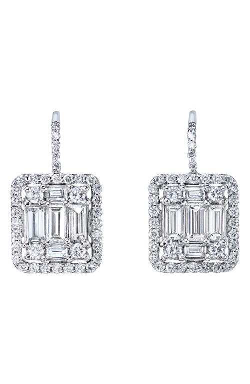 Shop Mindi Mond Classic Clarity Diamond Halo Earrings In 18k White Gold