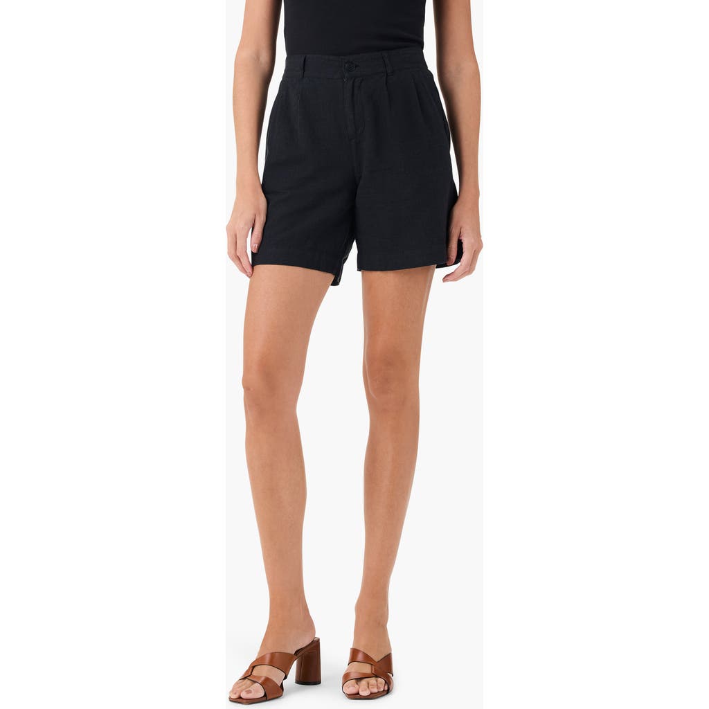NIC+ZOE Rumba Organic Linen Blend Shorts in Black Onyx