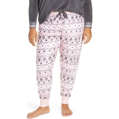 Plus Size Pj Salvage Oh My Velour Pajama Pants, Pink