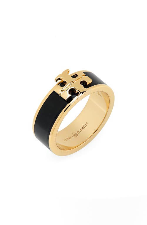 Tory Burch Kira Logo Ring In Black