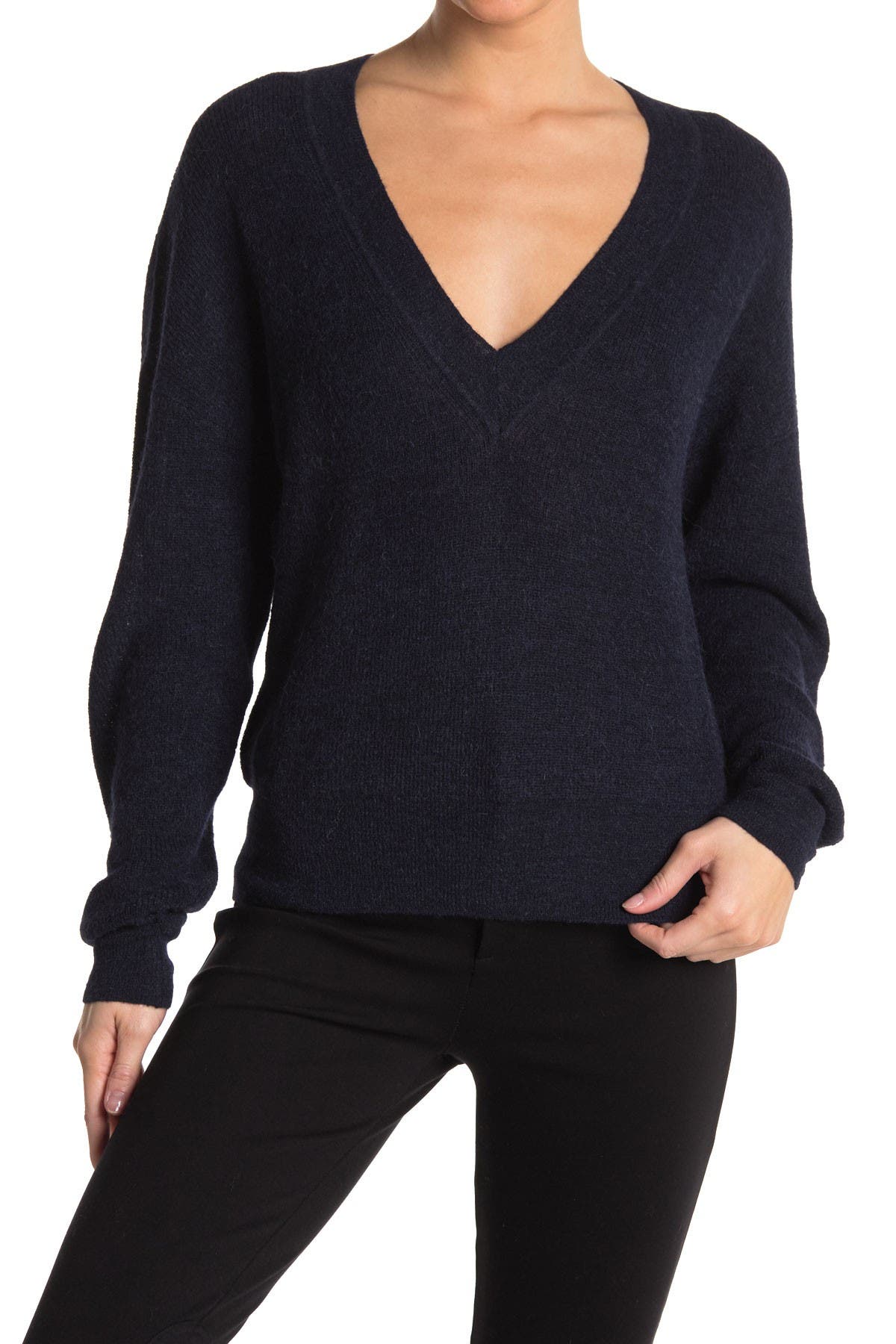 Equipment Amory V-neck Knit Sweater In Navy