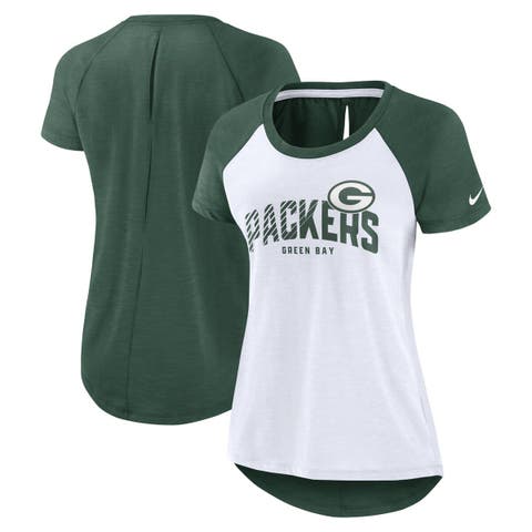 Women's Nike White/Heather Scarlet Los Angeles Rams Back Slit Lightweight Fashion T-Shirt