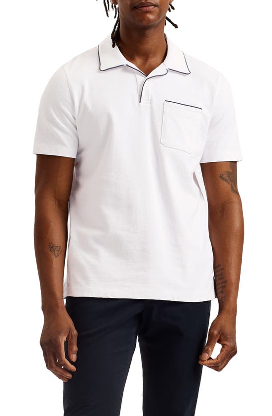 Ted Baker Paisel Piped Cotton Polo In White