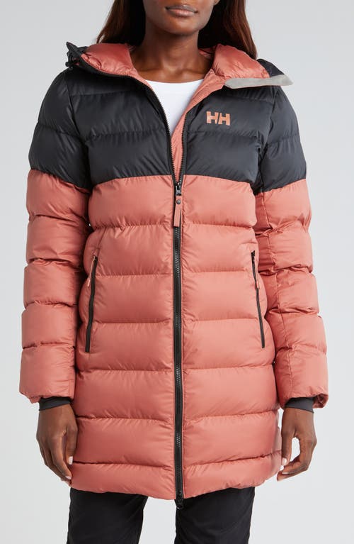 Shop Helly Hansen Active Water Resistant Two Tone Hooded Puffer Coat In Cedarwood