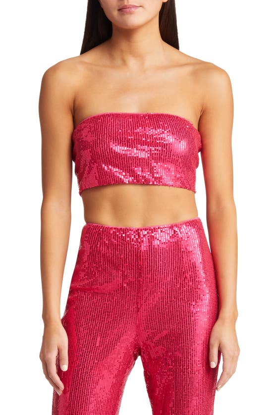 Amy Lynn Sequin Bandeau Top In Pink