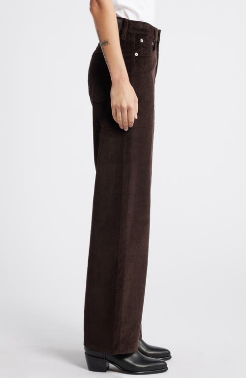 Shop Rag & Bone Logan Wide Leg Corduroy Pants In Dark Brown