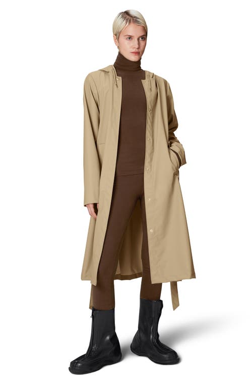 Shop Rains Waterproof A-line Long Raincoat In Sand