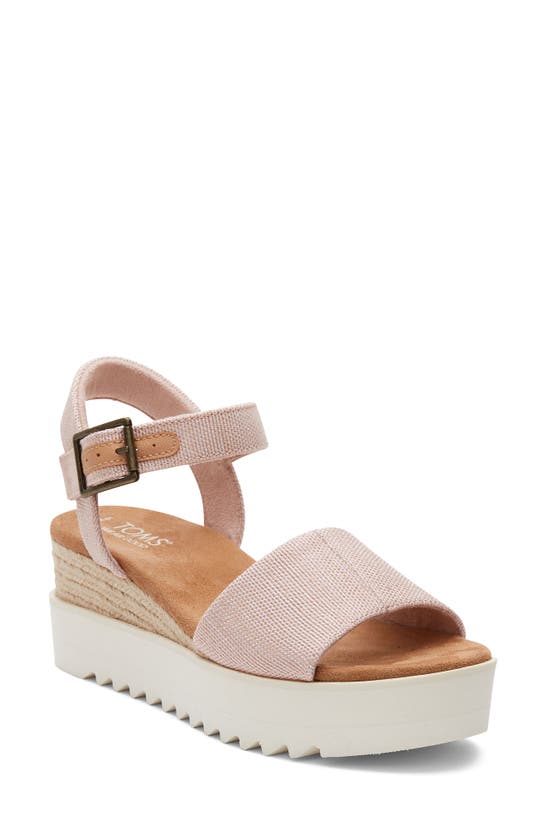 Shop Toms Diana Platform Wedge Sandal In Light/ Pastel Pink