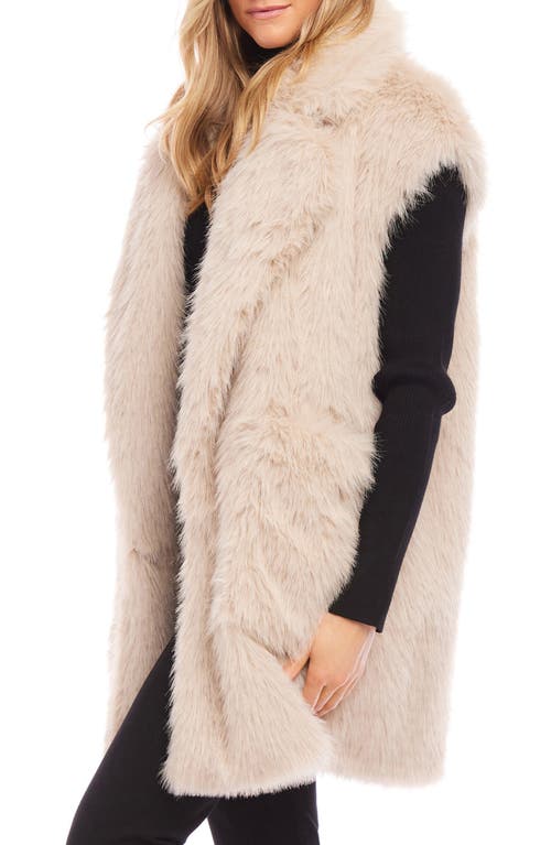 Shop Karen Kane Faux Fur Longline Vest In Stone