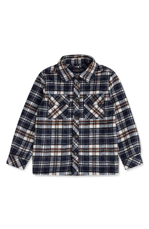 Shop Brooks Brothers Kids' Flannel Button-up Shirt Jacket In Navy