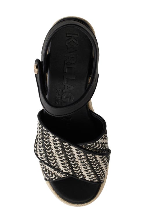 Shop Karl Lagerfeld Paris Celeste Platform Wedge Sandal In Black/cream