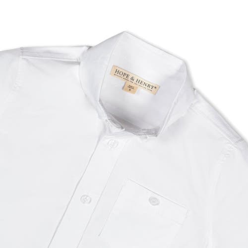 Shop Hope & Henry Boys' Organic Stretch Poplin Short Sleeve Shirt, Kids In White Short Sleeve