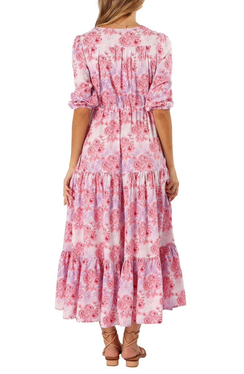 Petal & Pup Kelda Floral Tiered Maxi Dress, Alternate, color, Pink/ Purple
