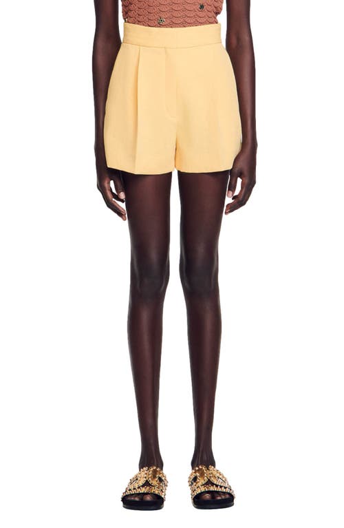 sandro Ray High Waist Shorts in Yellow Orange at Nordstrom, Size 4