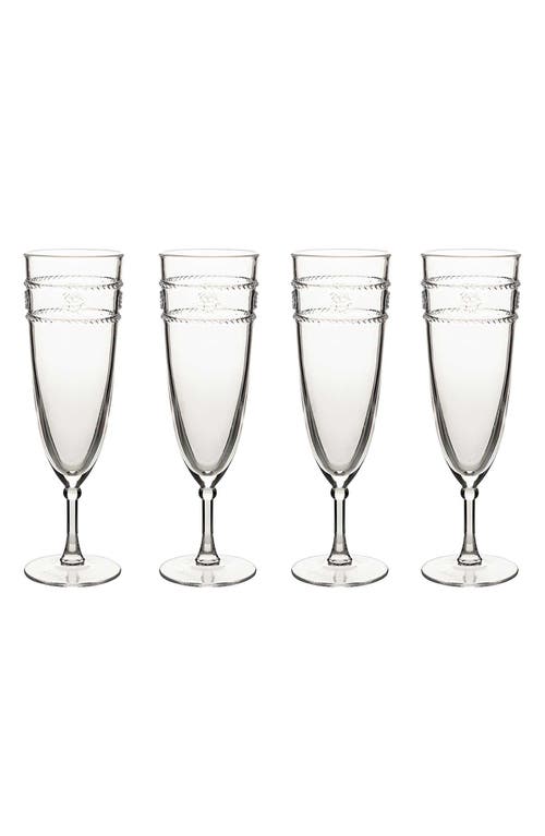 Shop Juliska Isabella Set Of 4 Acrylic Champagne Flutes In Clear