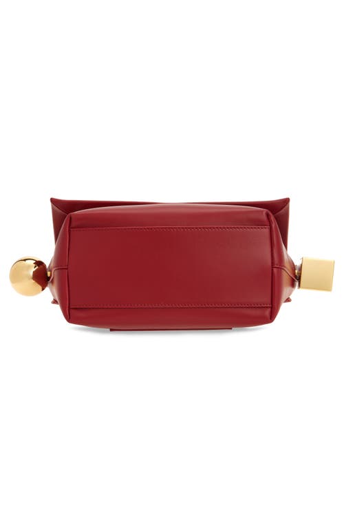 Shop Jacquemus Le Rond Carré Leather Shoulder Bag In Dark Red 480