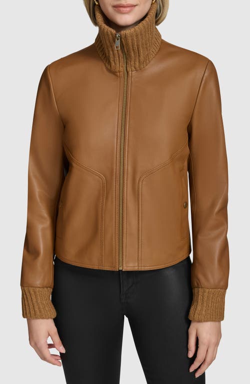 Andrew Marc Beatrix Leather Jacket in Tan 