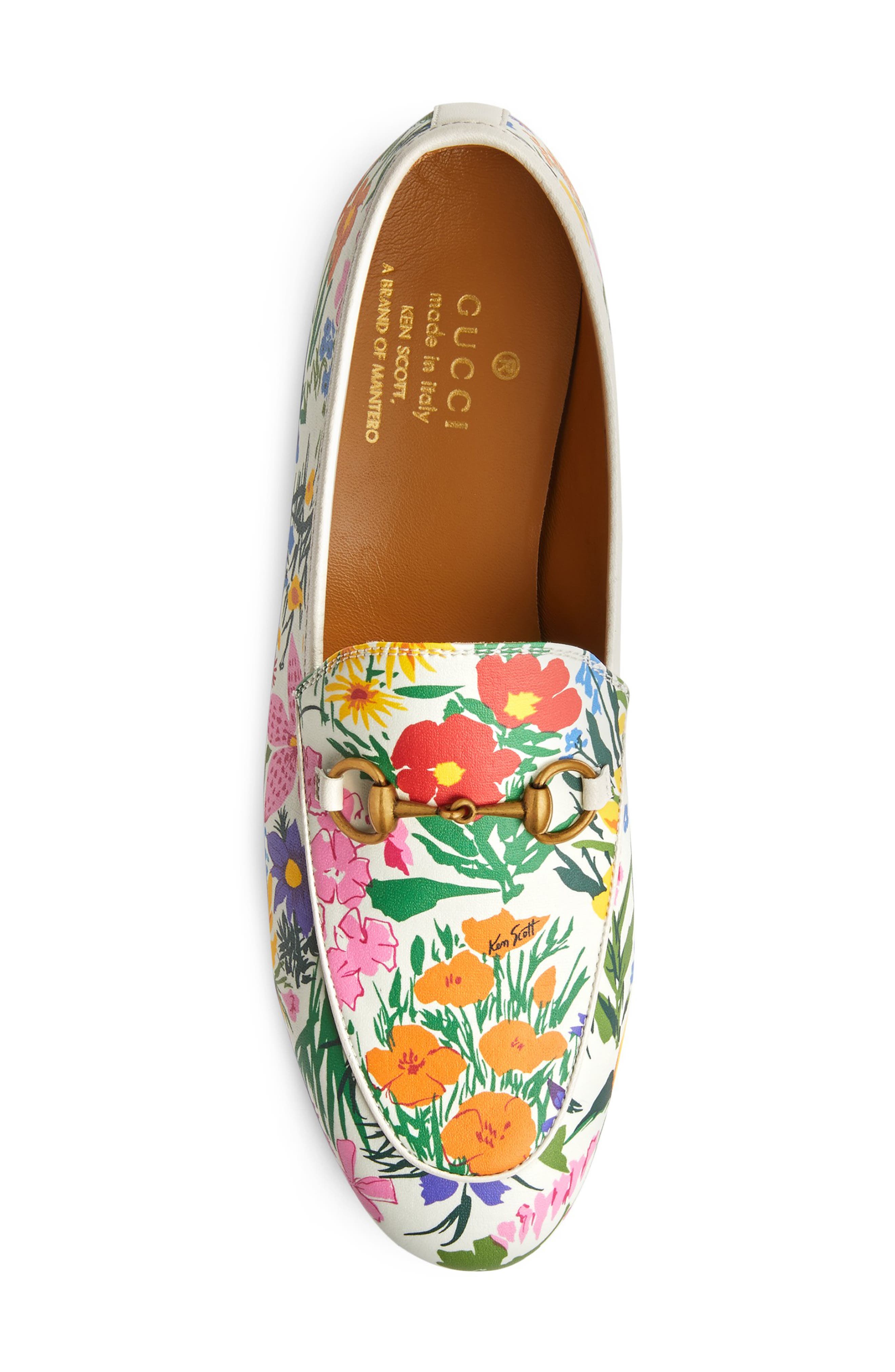 gucci jordaan floral print loafers