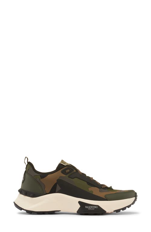 Shop Valentino Garavani True Act Sneaker In Nero-khaki-dark Grey/nero