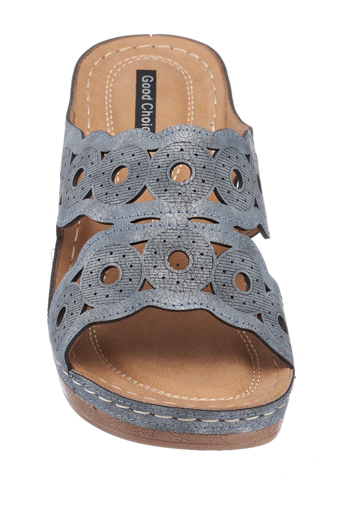 Good Choice New York April Wedge Sandal In Pewter