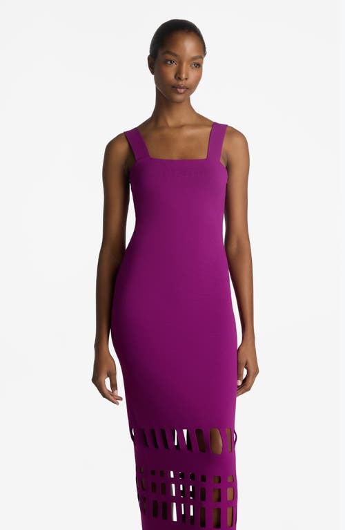 St John Stretch Knit Cut Out Gown In Azalea