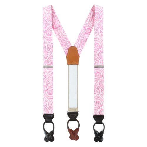 Trafalgar Sobee Paisley Silk Brace And Bow Tie Set In Pink