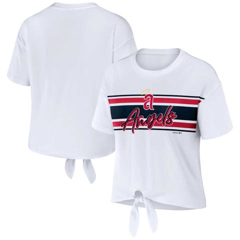 Los Angeles Rams WEAR by Erin Andrews Women's Front Tie Retro T-Shirt -  White