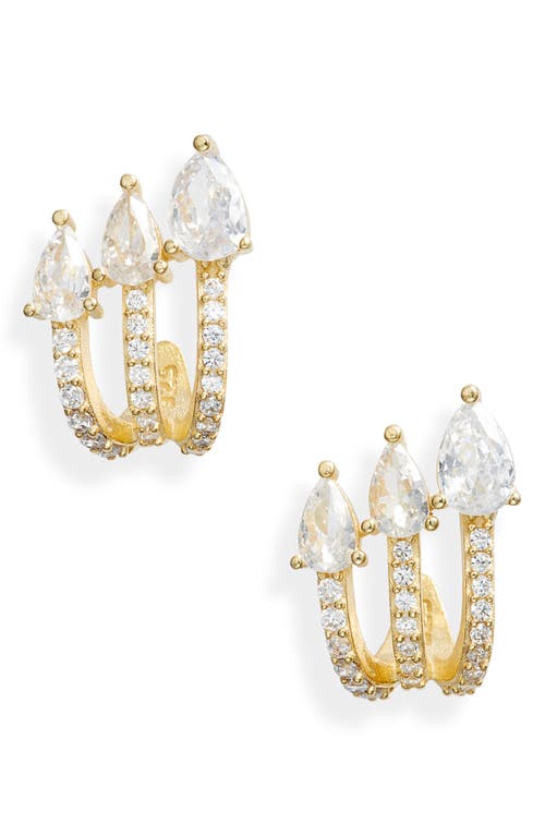 Shymi Pavé Cubic Zirconia Wrap Hoop Earrings In Gold/white