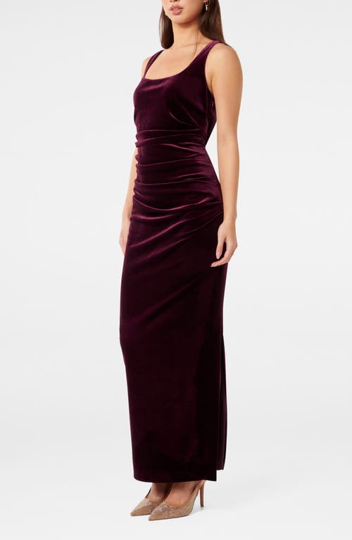 Shop Ever New Masara Draped Velvet Gown In Berry