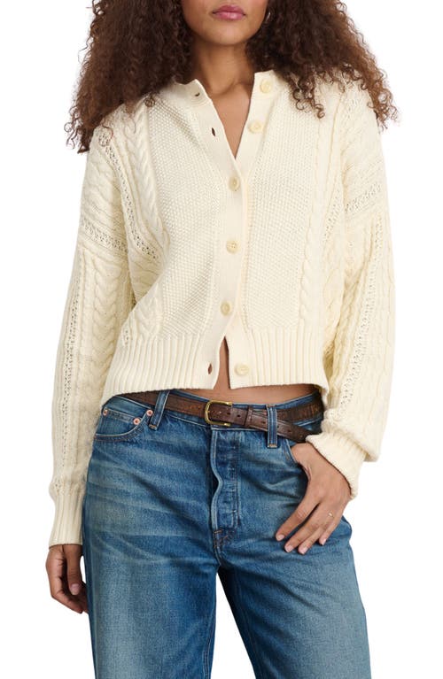 Shop Alex Mill Chunky Cable Stitch Cardigan In Ivory