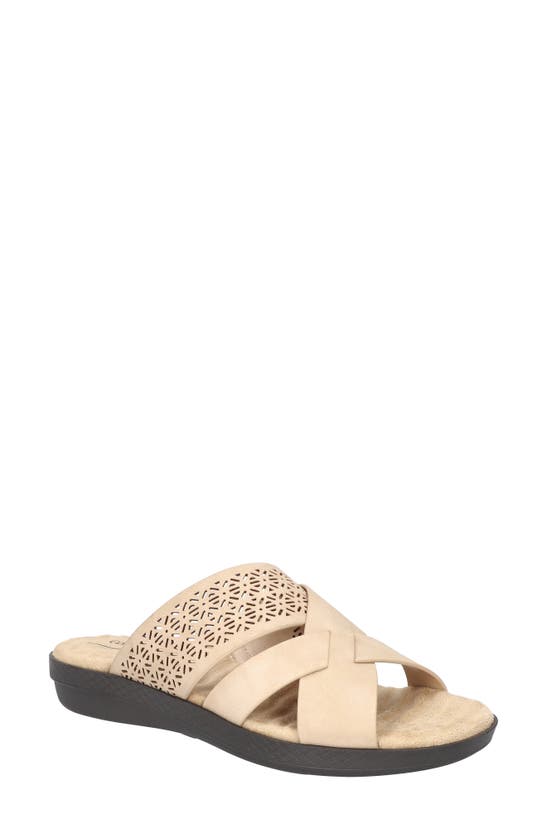 Easy Street Coho Lasercut Slide Sandal In Sand
