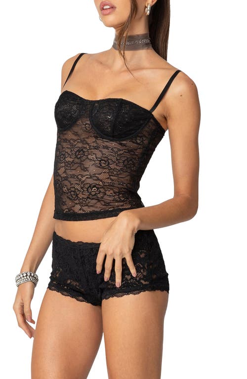 EDIKTED EDIKTED KRISSY SHEER LACE CORSET TOP