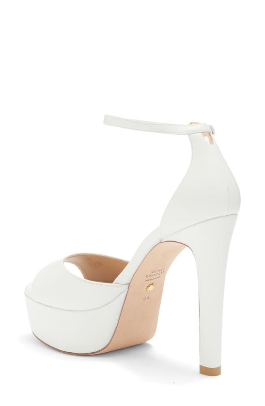 Stuart Weitzman Disco Platform Sandal In White