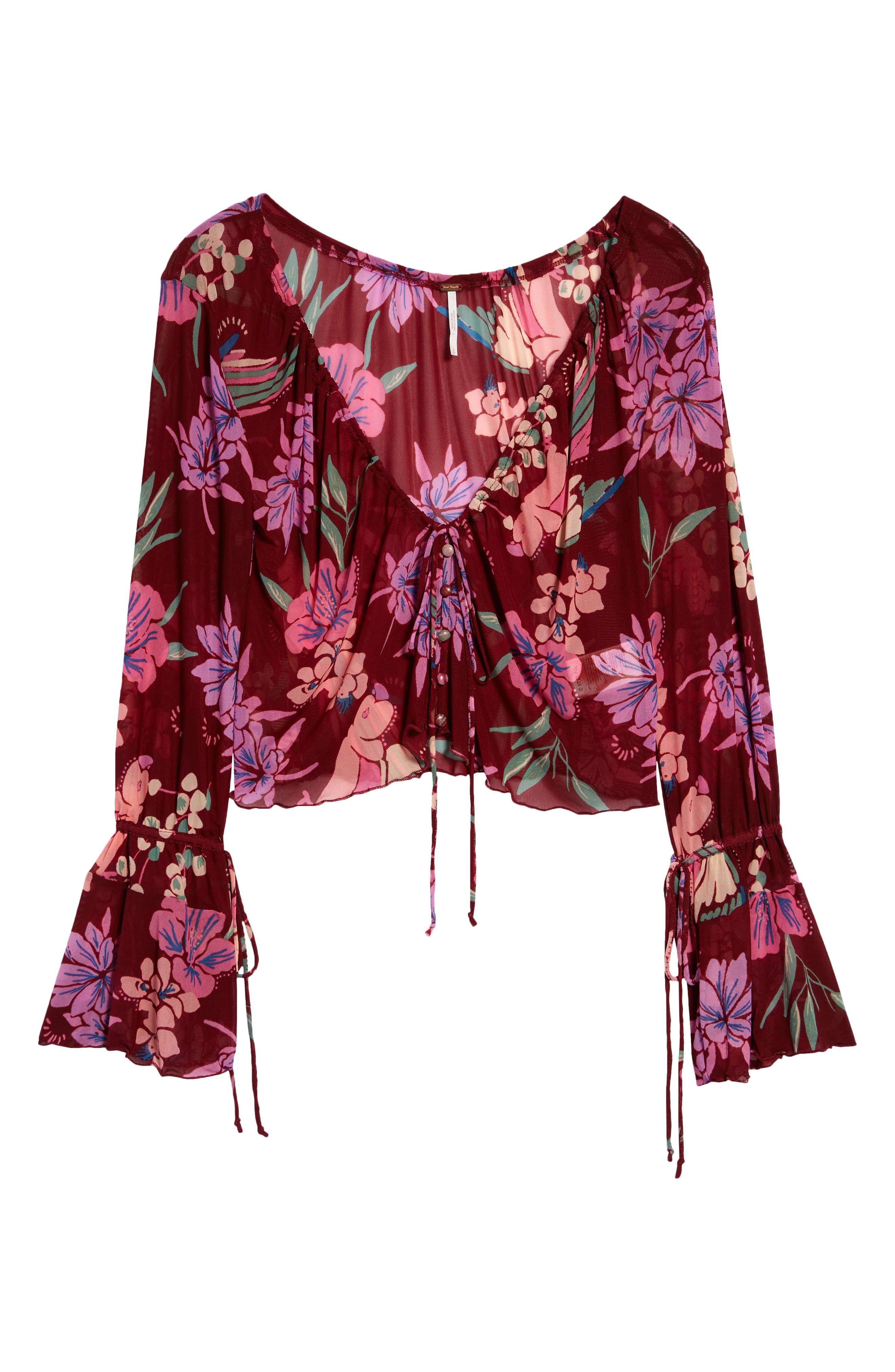 Free People Women's Floral Print of Paradise Tie Front Crop Top