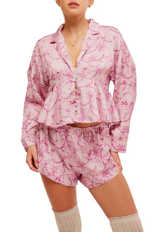 Shop Free People Beauty Sleep Short Pajamas In Blushing Combo