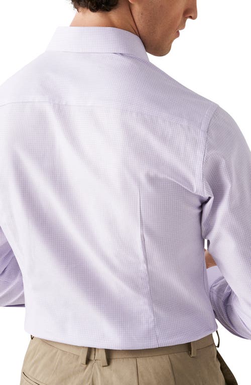 Shop Eton Contemporary Fit Check Stretch Cotton Blend Dress Shirt In Lt/pastel Purple