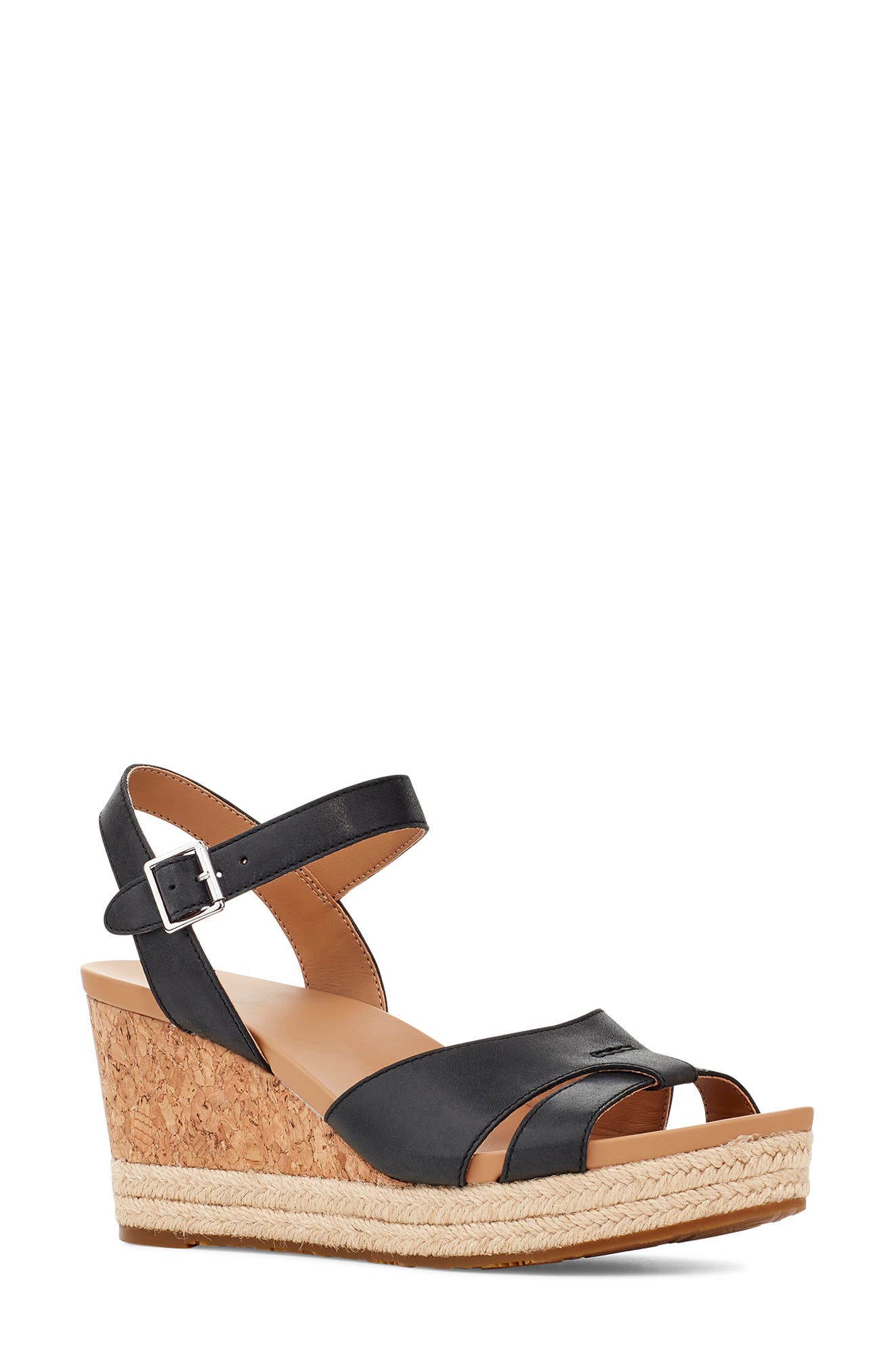 black ugg wedge sandals