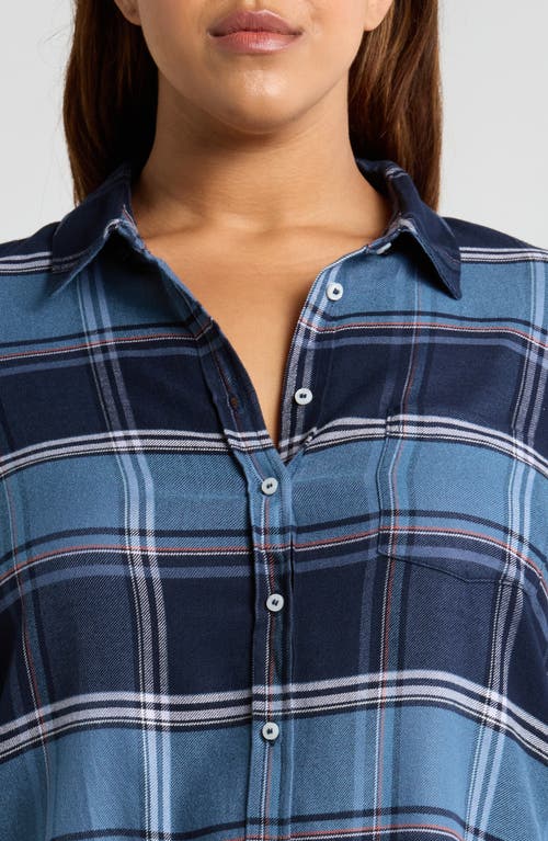 Shop Caslonr Caslon(r) Flannel Button-up Shirt In Navy- Blue Noelle Plaid