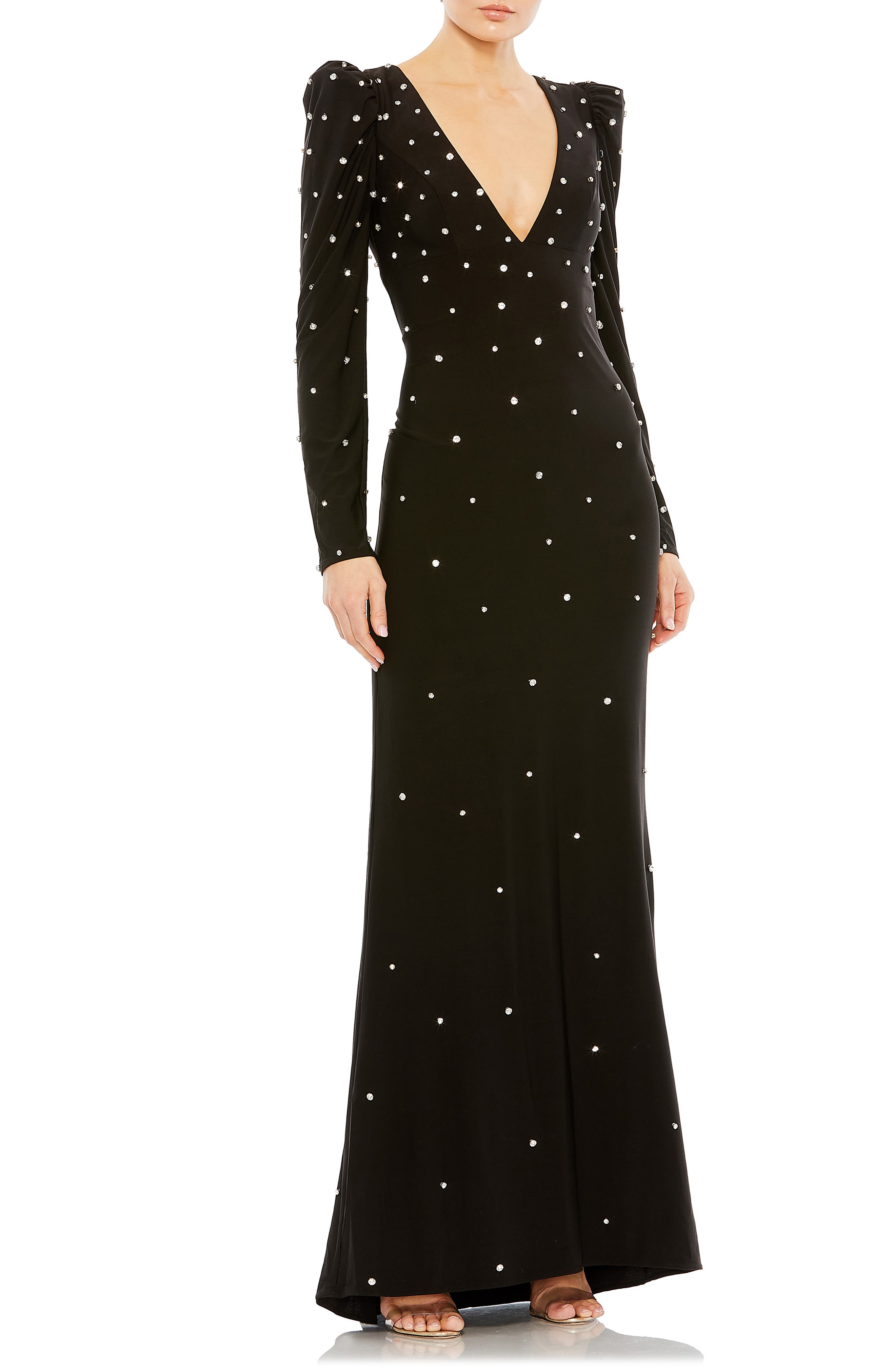 rhinestone long dress